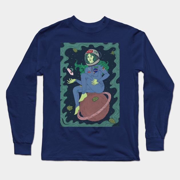 Space stoner Long Sleeve T-Shirt by atomiqueacorn